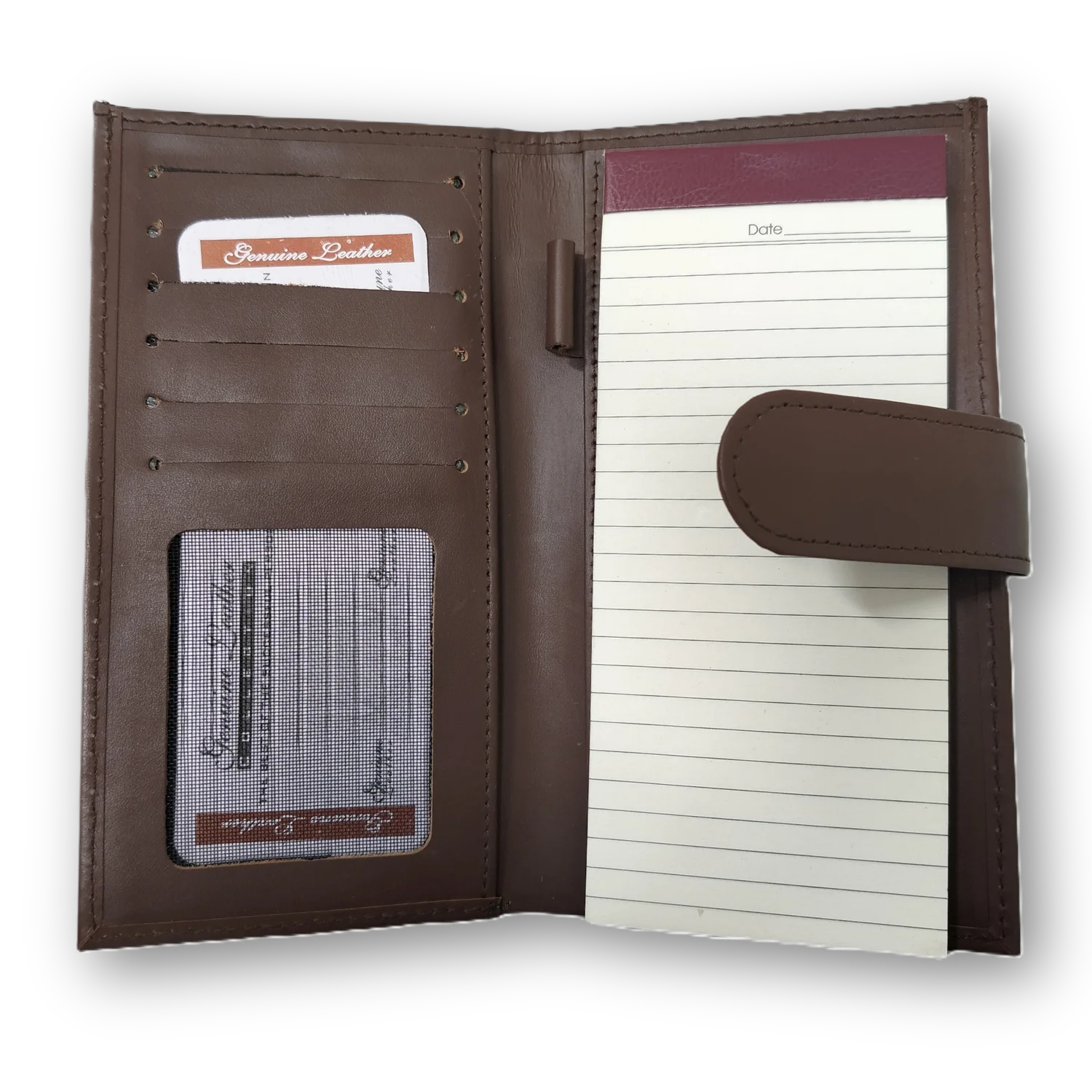 Genuine Leather Men's Long Wallet – Bifold Notebook Wallet - Image 4