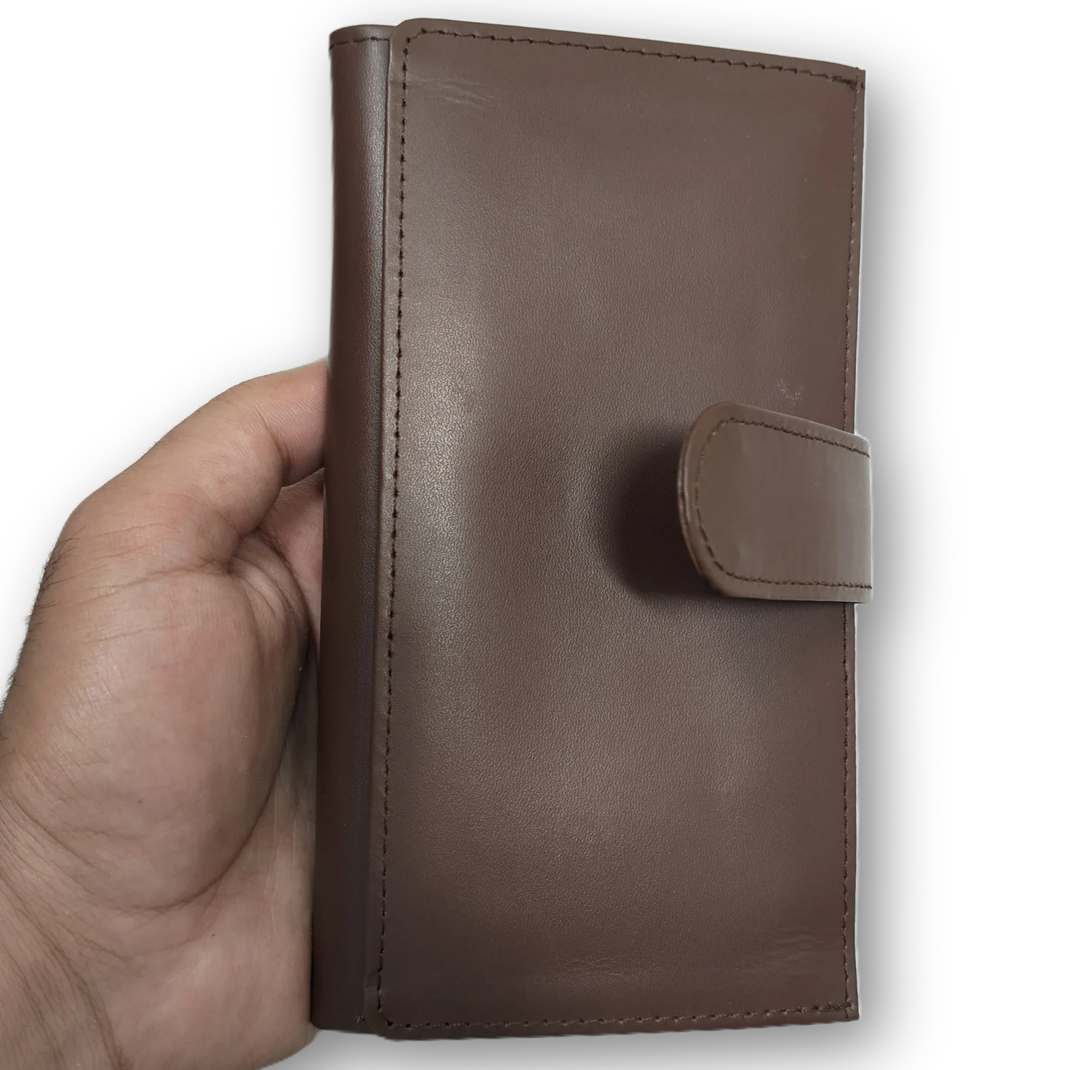 Genuine Leather Men's Long Wallet – Bifold Notebook Wallet - Image 3